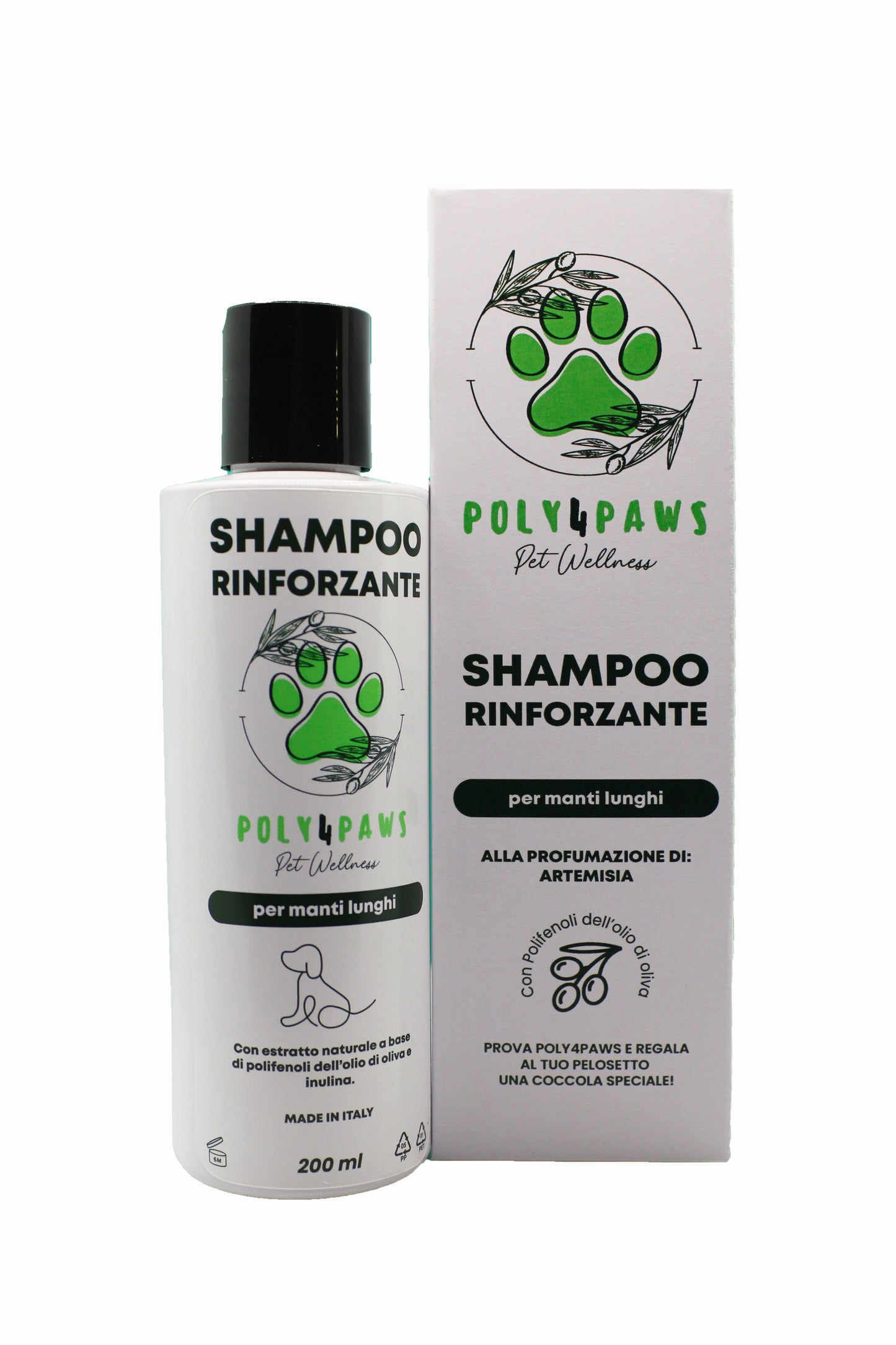 Shampoo Manto Lungo Poly4Paws: Nutrimento Profondo e Brillantezza Impareggiabile con un principio attivo naturale e unico – alla profumazione di Acquagrumata